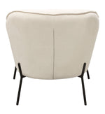 Status Cream Plush Fabric Accent Chair