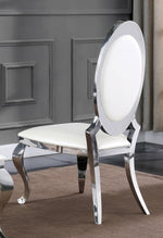 Stela 2 Faux Leather/Silver Side Chairs