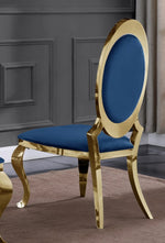 Stela 2 Navy Blue Velvet/Gold Side Chairs