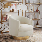 Stella Glam Cream Velvet Swivel Chair