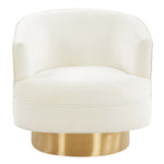 Stella Glam Cream Velvet Swivel Chair