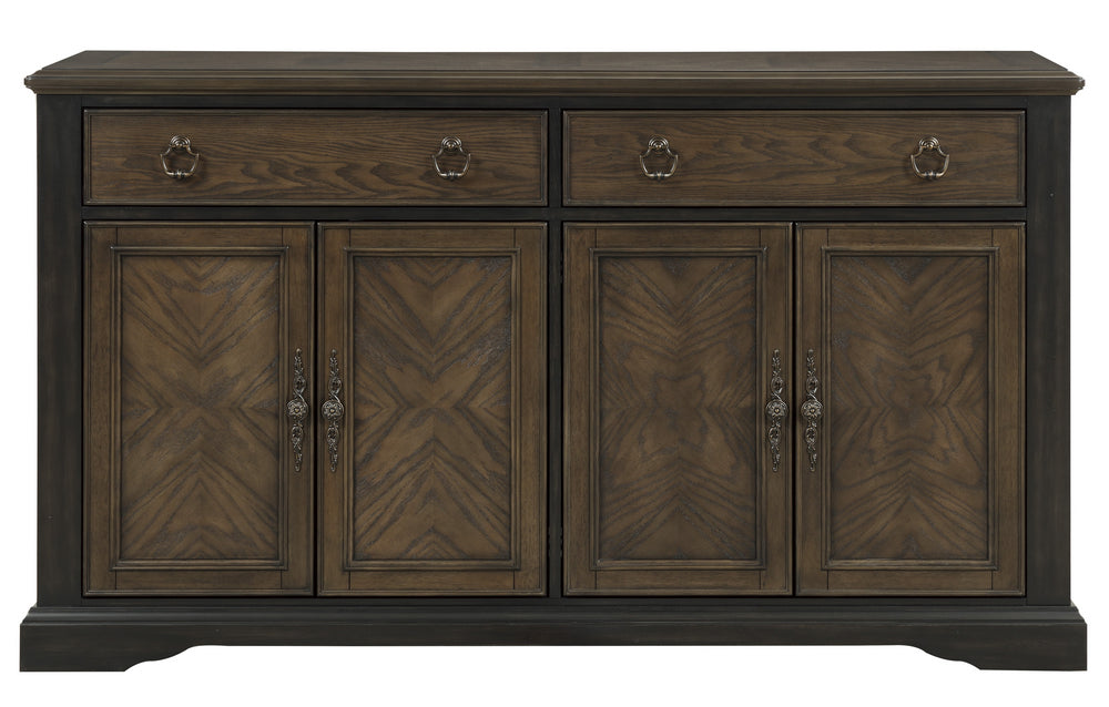 Stonington Brown/Charcoal Brown Wood 2-Drawer Server