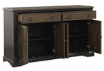 Stonington Brown/Charcoal Brown Wood 2-Drawer Server