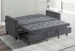 Strader Dark Gray Microfiber Sofa with Pull-Out Bed