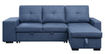 Strophios Blue Fabric Reversible Sectional with Sleeper