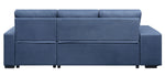 Strophios Blue Fabric Reversible Sectional with Sleeper