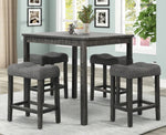 Sumati 2 Grey Fabric Counter Height Stools