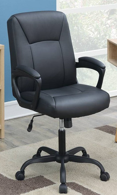 Sunita Black Linen Adjustable Office Chair