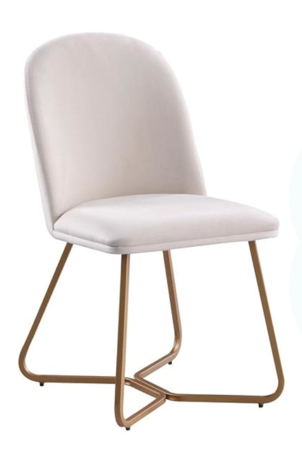 Sunland 2 Beige Velvet/Metal Side Chairs