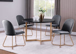 Sunland 5-Pc Black/Grey Round Dining Table Set