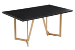 Sunland Black Wood/Gold Metal Dining Table