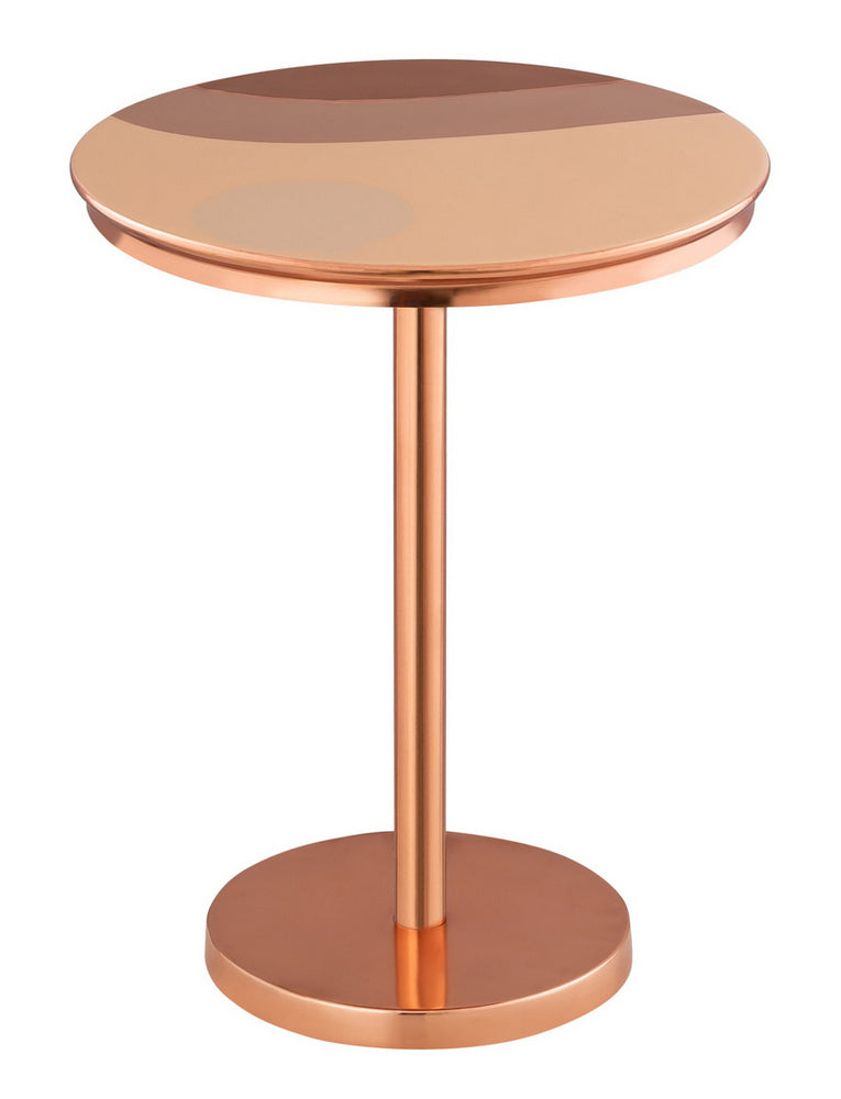 Sunset Handpainted Copper Finish Metal Side Table