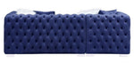 Syxtyx 2-Pc Blue Velvet Button Tufted LAF Sectional Sofa