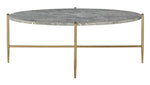 Tainte Faux Marble Print Wood/Champagne Metal Coffee Table