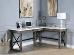 Talmar Marble/Weathered Gray Wood Corner Writing Desk