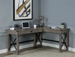 Talmar Weathered Gray Wood Corner Writing Desk with Lift-Top