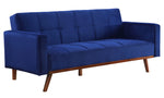 Tanitha Blue Velvet Tufted Adjustable Sofa Bed