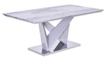 Tara 6-Pc Gray/White Dining Table Set