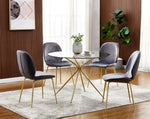 Tara Clear Glass/Gold Metal Dining Table