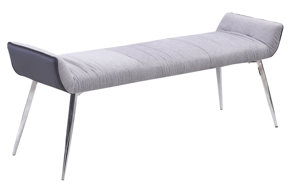 Tara White Linen Fabric Dining Bench