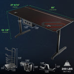 Tarnov Black Carbon Fiber/Steel Gaming Desk