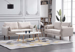 Tasha 2-Pc Beige Linen Fabric Sofa Set