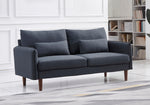 Tasha 2-Pc Blue Gray Linen Fabric Sofa Set