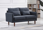 Tasha 2-Pc Blue Gray Linen Fabric Sofa Set