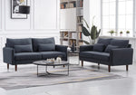 Tasha 2-Pc Blue Gray Linen Fabric Sofa Set