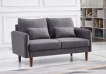 Tasha 2-Pc Dark Gray Linen Fabric Sofa Set