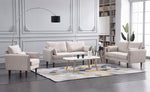 Tasha Beige Linen Fabric 2-Seat Sofa