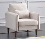 Tasha Beige Linen Fabric Chair