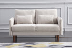 Tasha Beige Linen Fabric Loveseat