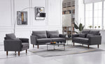 Tasha Dark Gray Linen Fabric 2-Seat Sofa