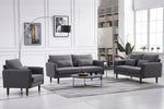 Tasha Dark Gray Linen Fabric Loveseat