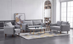 Tasha Light Gray Linen Fabric 2-Seat Sofa