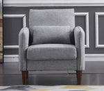 Tasha Light Gray Linen Fabric Chair