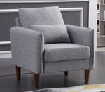 Tasha Light Gray Linen Fabric Chair