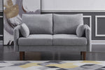 Tasha Light Gray Linen Fabric Loveseat