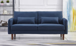 Tasha Navy Linen Fabric 2-Seat Sofa