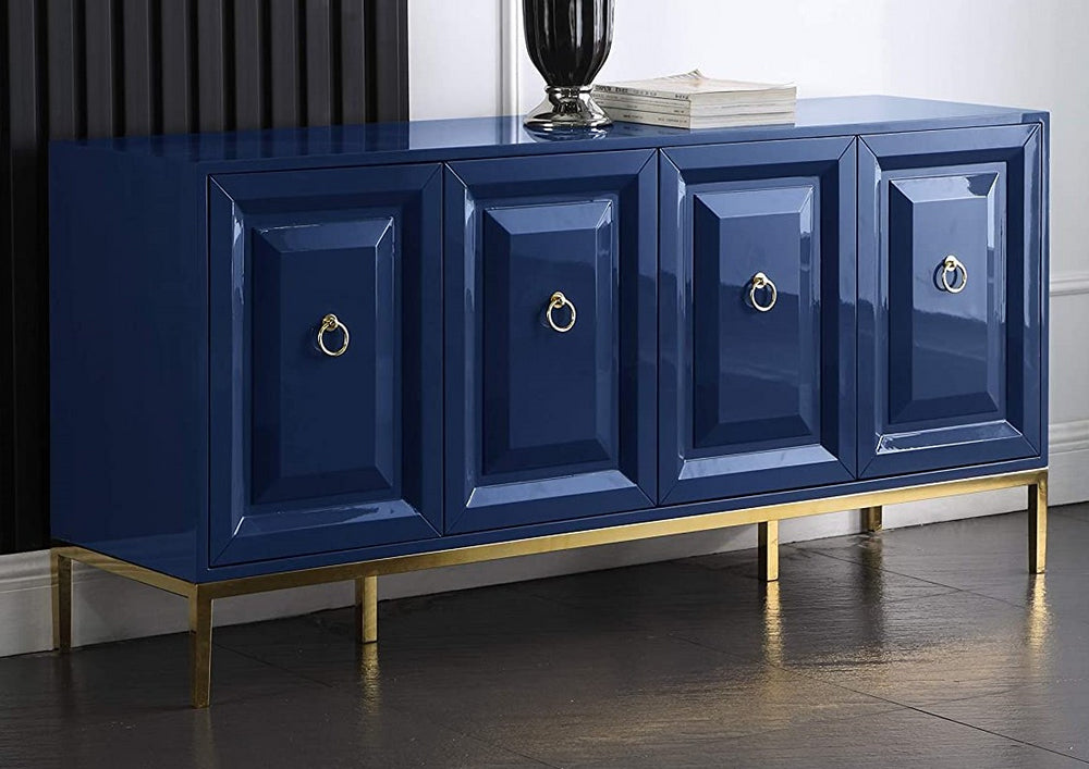 Tatiana Blue Lacquer Wood Sideboard