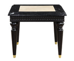 Tayden Beige Marble/Black Wood End Table