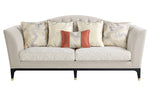 Tayden Beige Velvet/Black Wood 2-Seat Sofa (Oversized)