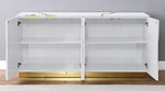 Taylor White Wood Sideboard with Gold Accents