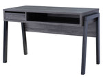 Tertia Distressed Grey Wood Writing Desk with Shelf & Drawer