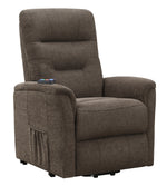 Terza Brown Fabric Power Lift Massage Recliner