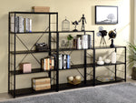 Tesadea Black Wood/Metal Bookshelf