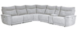 Tesoro 6-Pc Mist Gray Fabric Power Recliner Sectional