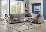 Tess Gray Microvelvet L-Shape Sleeper Sectional