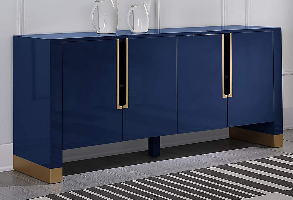 Theona Navy High Gloss Wood Sideboard